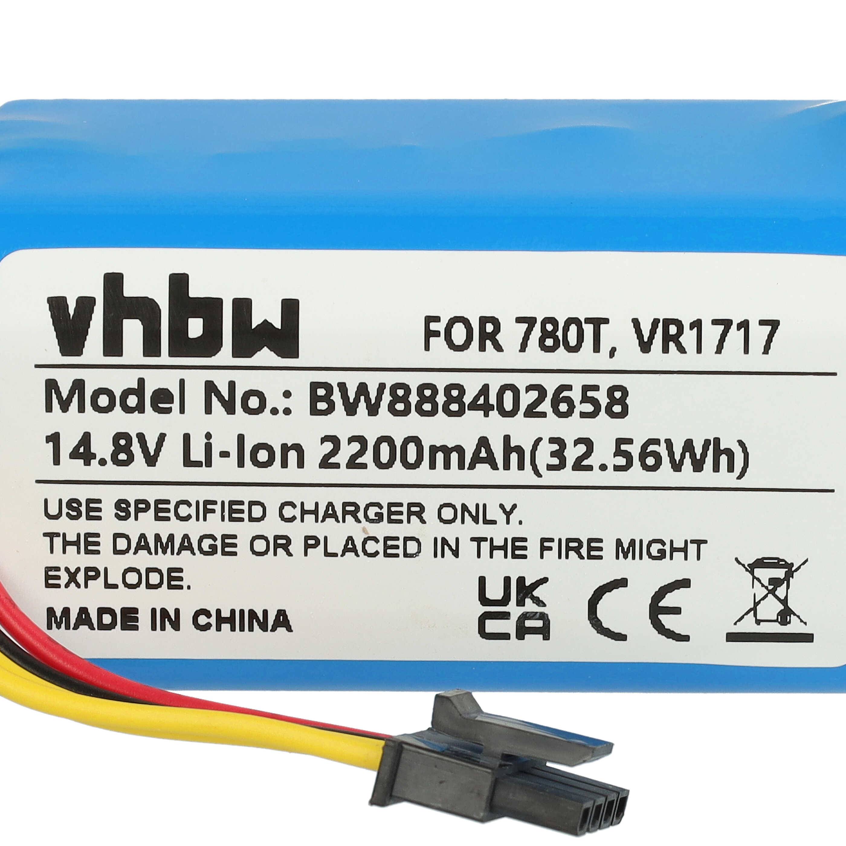 vhbw Akku kompatibel mit Proscenic Cocoa Smart 780T | 790T Saugroboter (2200 mAh, 14,8 V, Li-Ion)-4