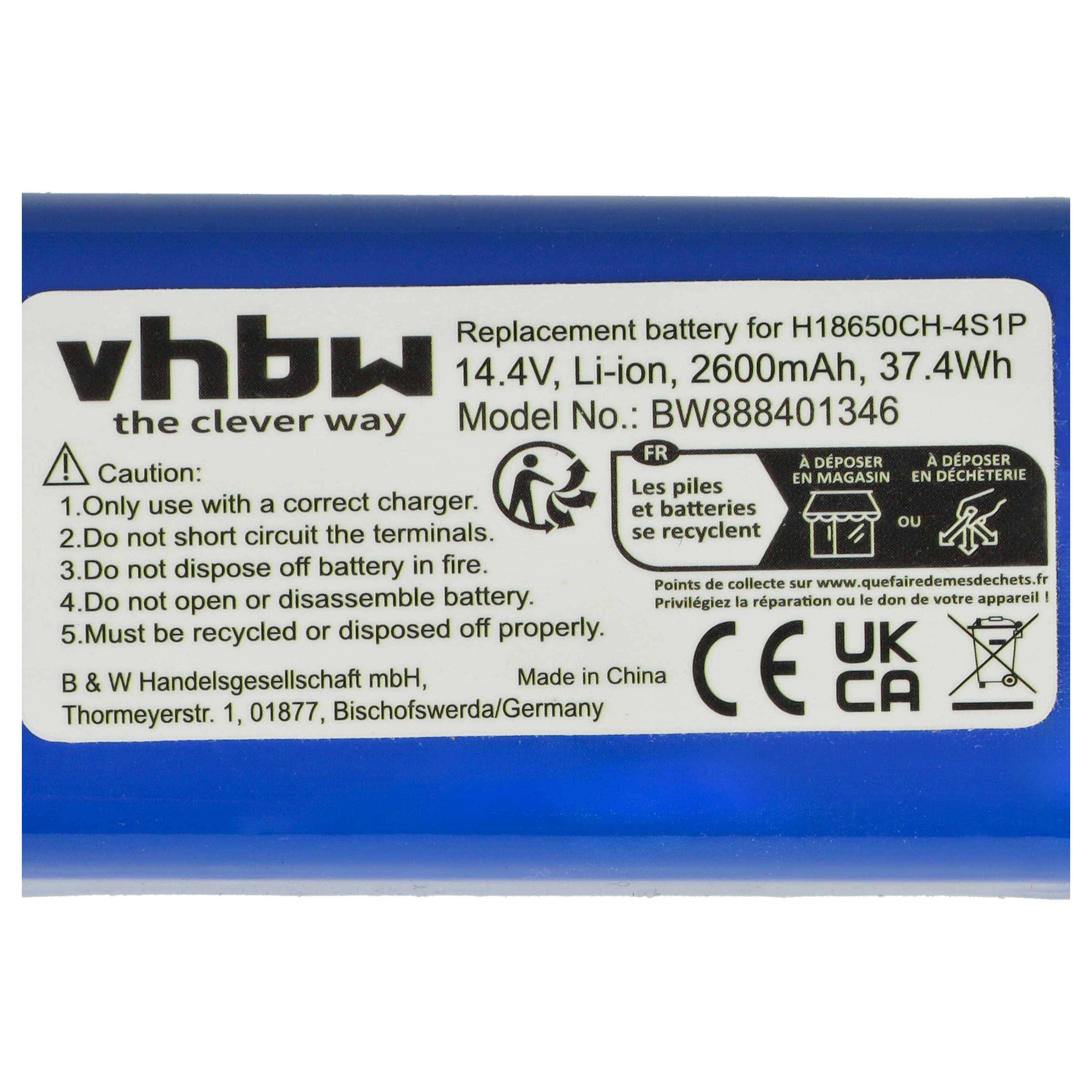vhbw Akku kompatibel mit Welpe R30 | R35 Home Cleaner Heimroboter (2600mAh, 14,8V, Li-Ion)-4