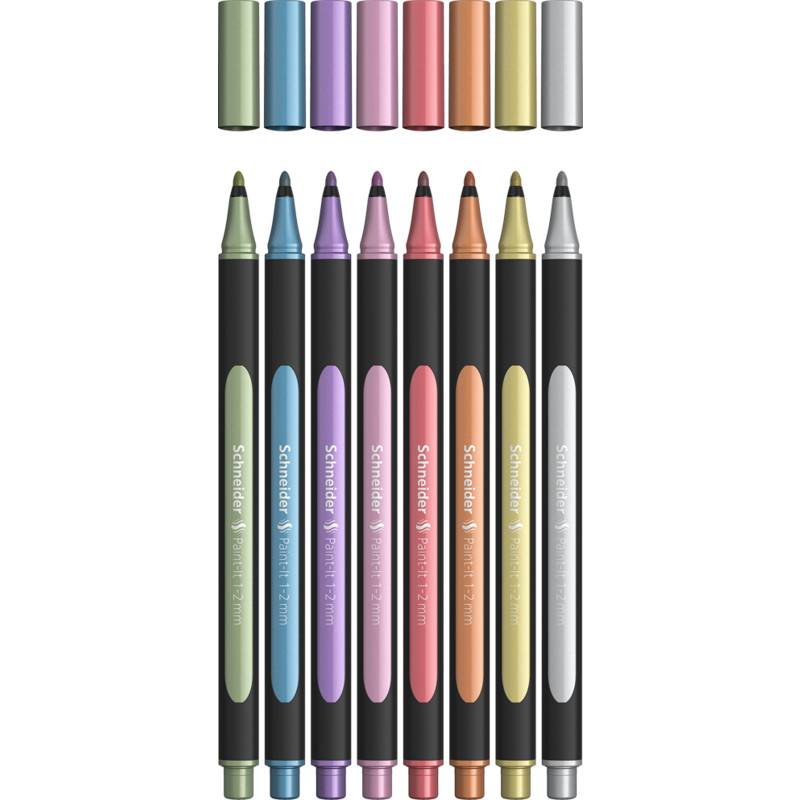 Schneider Schreibgeräte Paint-It 020 wallet, 8 Stück(e), Blau, Kupfer, Gold, Grün, Pink, Rot, Silber, Violett, 1 mm, 2 m-0