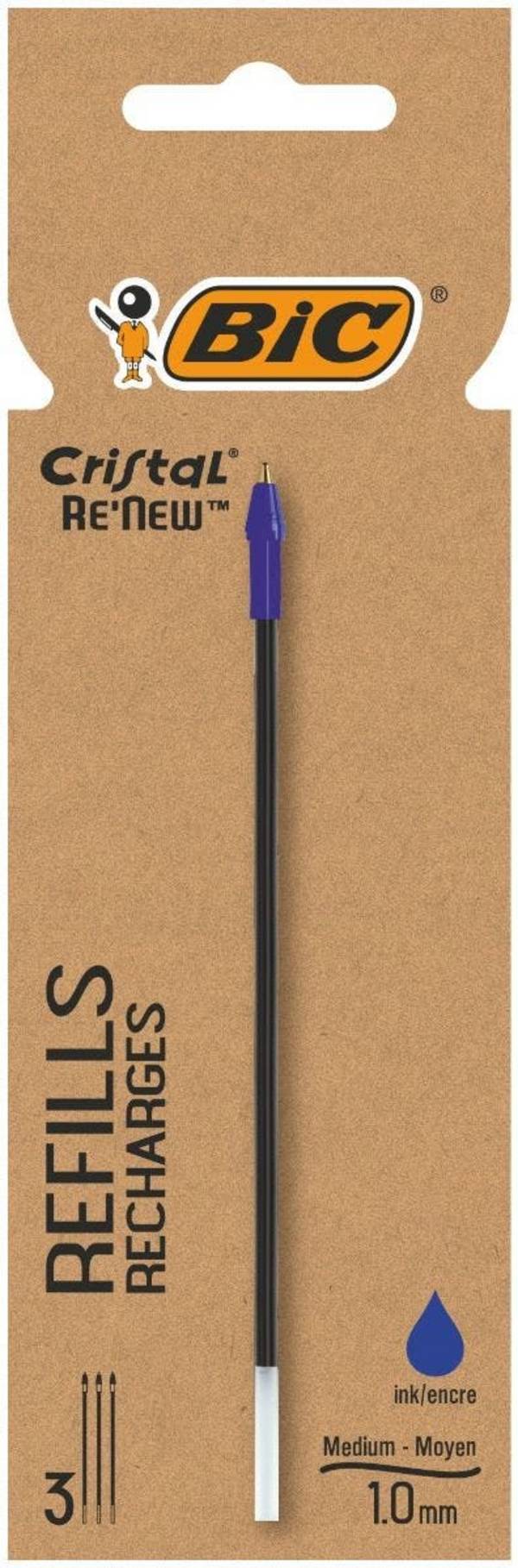BIC Kugelschreiber-Minen Cristal RE'NEW, blau, S