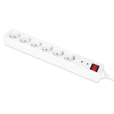 Power Distribution Unit EU (2-pin), x6 gang/output with on/off switch (neon)
