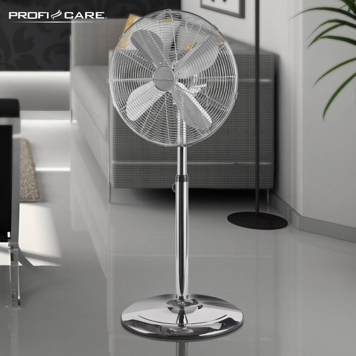 Profi-Care PC-VL 3064 MS Standventilator 50 W (Ø x H) 400 mm x 1240 mm Chrom Oszillierend, Höhenverstellbar-5
