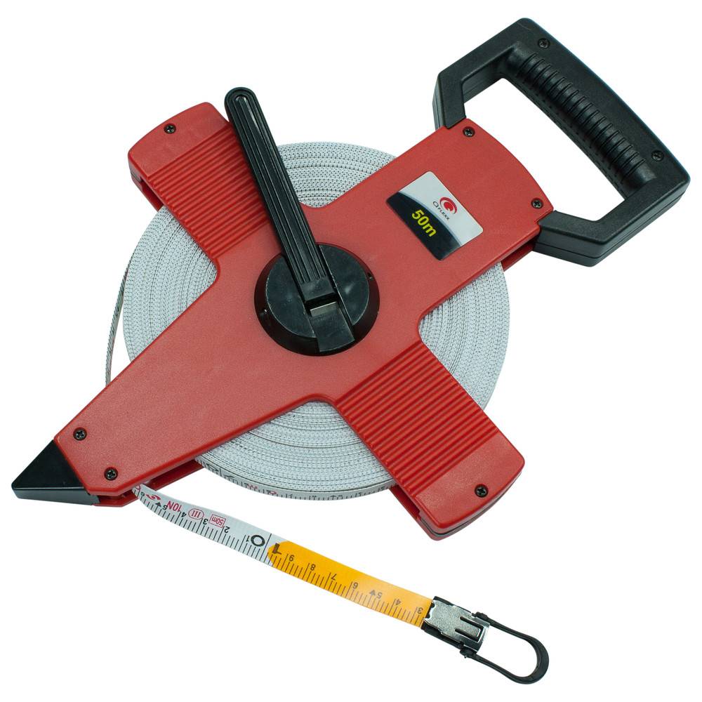 Dönges Glasfaserbandmaß mit Haken, 50 m, Bandbreite 13 mm-0