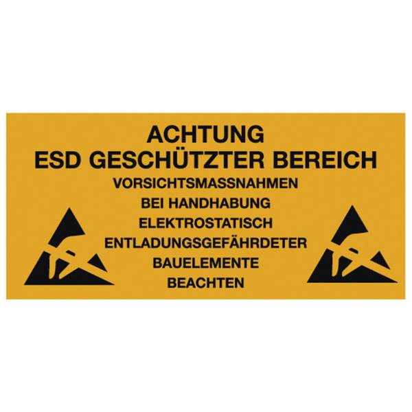 Warmbier ESD Aufkleber, ESD, deutsch, 300 x 500 mm
