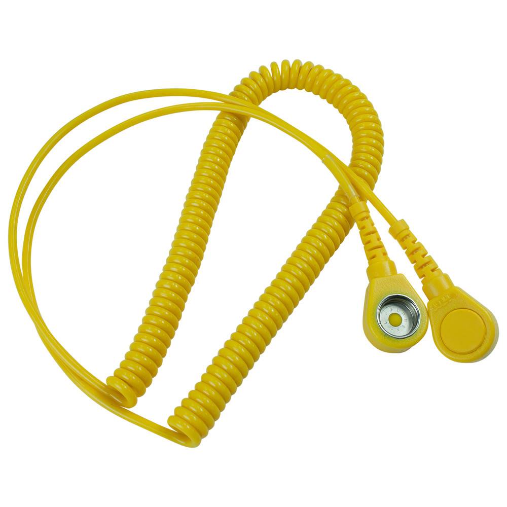 WETEC Spiralkabel mit Druckknopf, ESD, hellblau, 3/10 mm, 2,4 m-0