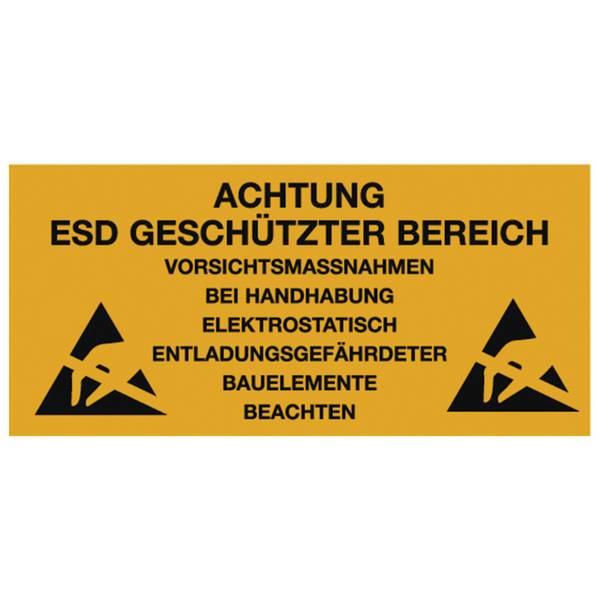 Warmbier Kunststoffschild zum Aufhängen, ESD, deutsch