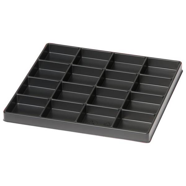 Warmbier Tiefzieh-Tray 20 mm, ESD, Fächer 42 Stück, 34 x 36 mm