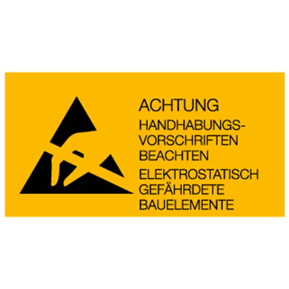 Warmbier Warnschild, ESD, deutsch-0
