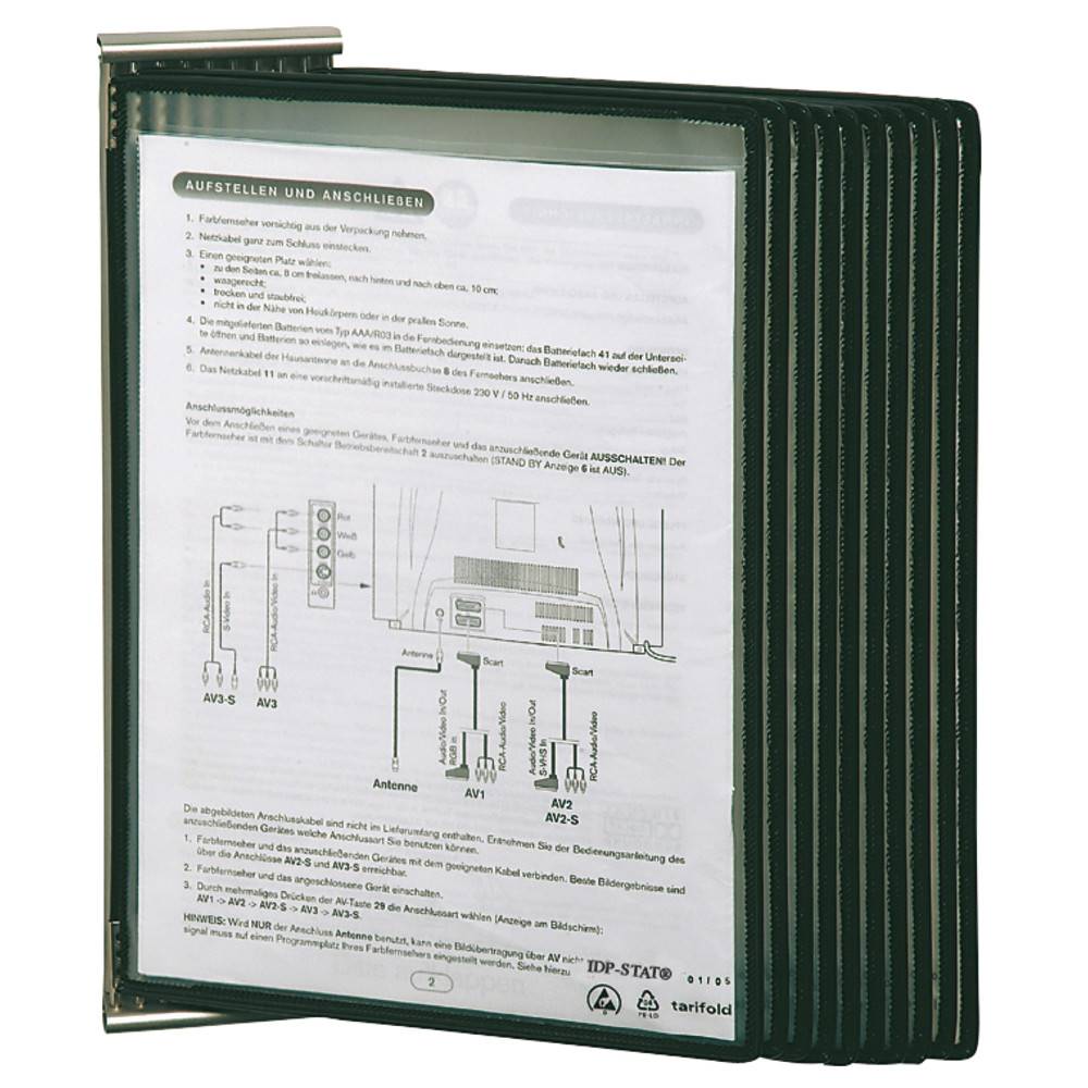 Warmbier Wandhalter Tarifold IDP-STAT, mit 10 Schwenkhaltern, ESD-0