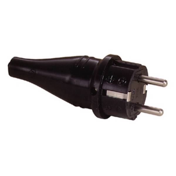 Dönges Vollgummi-SCHUKO-Stecker, DIN 49440/441, Gummi, IP44, schwarz