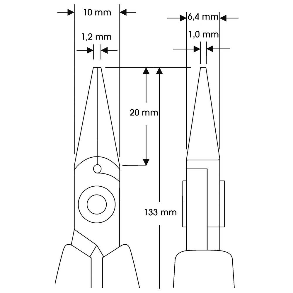 WETEC PRO Spitzzange, Greifflächen glatt-1