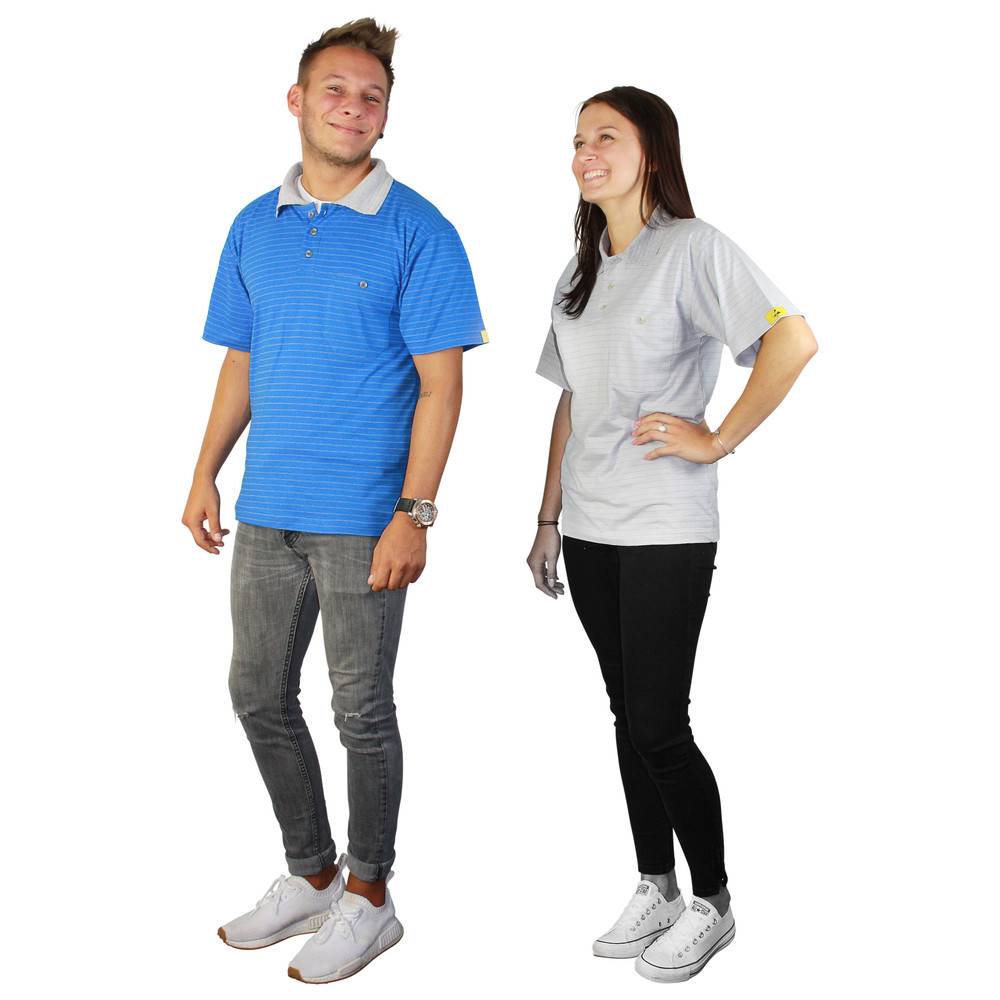 WETEC ESD-Polo-Shirt, mit grauem Kragen, XS, grau-0