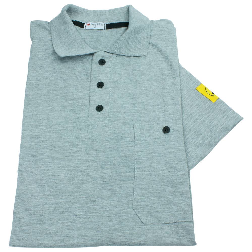 WETEC ESD-Polo-Shirt, mit grauem Kragen, XS, grau-1