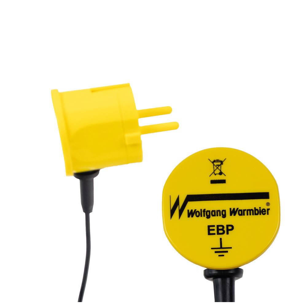 Warmbier Erdungsbaustein, ESD, 10 mm DK/2,4 m Spiralkabel, 1 MOhm-1