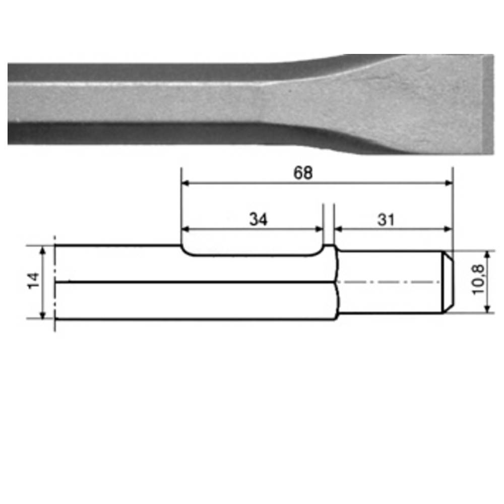 Rennsteig Flachmeißel, für Bosch UBH 4/26-2DS, Sechskantschaft, 300 x 25 mm-0