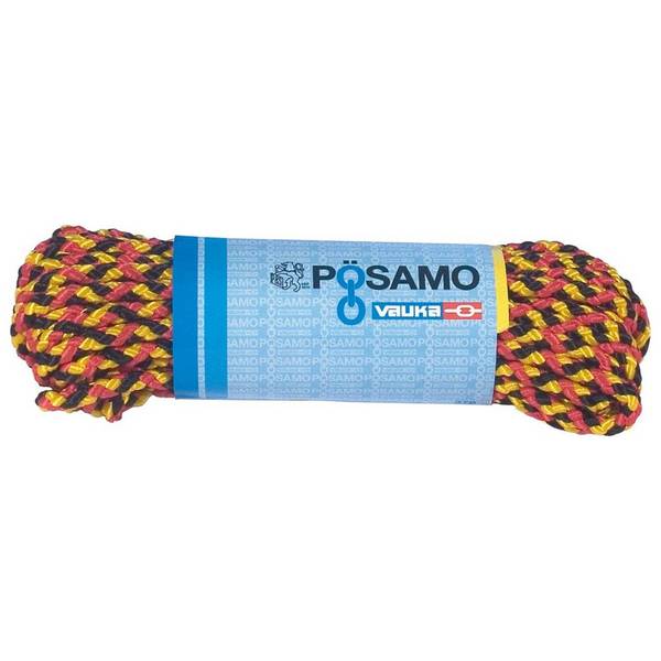 Pösamo Seil-PP 6 mm a 10m schwarz-rot-gold Docke