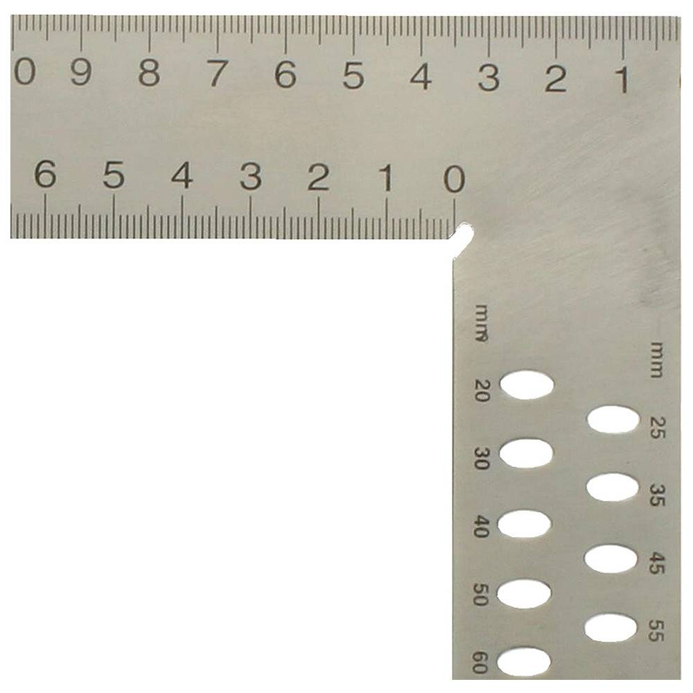 hedue® Zimmermannswinkel ZN - Nahtloser, großer Zimmererwinkel aus Edelstahl mit Anreißlöcher & mm-Skala Typ A, 800 mm-1