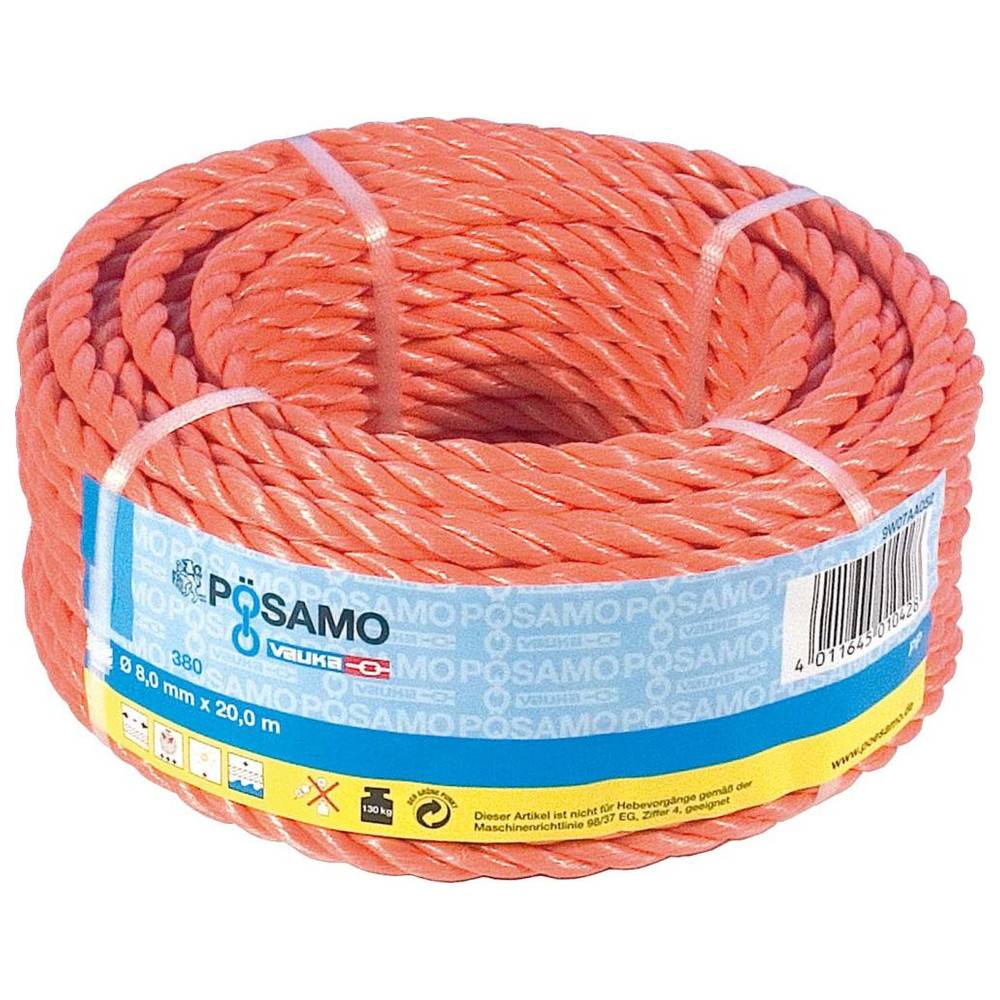 Pösamo Seil gedreht PPD 10 mm a 25morange-0