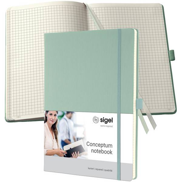 SIGEL Notizbuch Conceptum - kariert - ca. A4 - grün - Hardcover - 194 S. - PEFC-zertifiziert