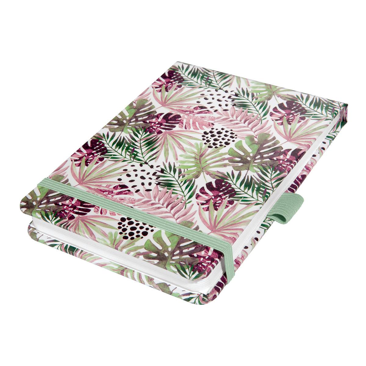 SIGEL Notizblock Jolie - Mintpink Jungle Fever - punktkariert (Dot-Lineatur) - A6+ - mintgrün, pink - Hardcover - 158 S.-0