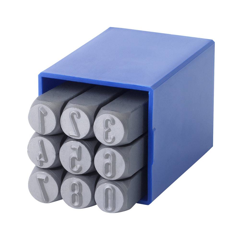 Dönges Handschlagstempelsatz rund, 9-teilig, Zahlen 0-9, Schrifthöhe 8 mm-0