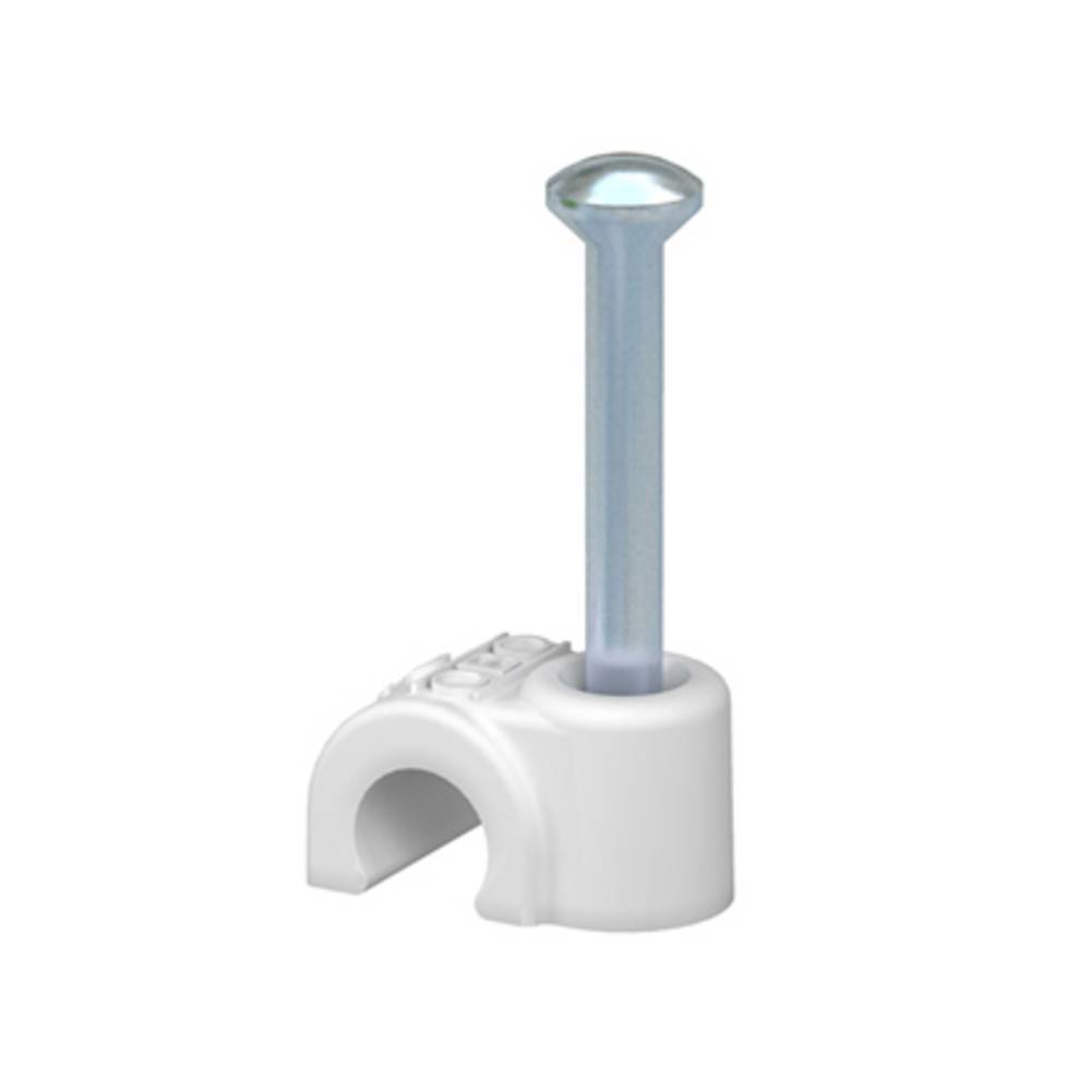 OBO ISO-Nagel-Clip Typ 2004, mit Nagel, 2 x 25 mm, für Kabel-Ø 6 mm, reinweiß-1