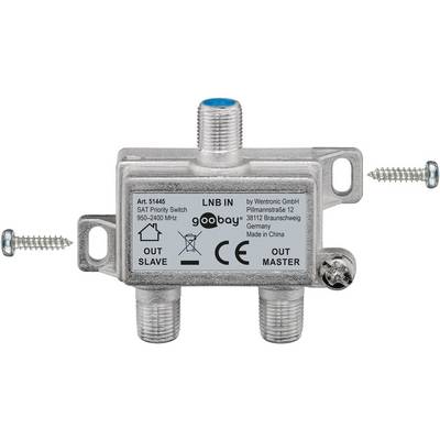 Goobay 51445 SAT Verteiler 1 LNB auf 2 SAT Receiver UHD 4K Splitter 2fach Schalter für Satellitenschüssel & Koaxialkabel-6