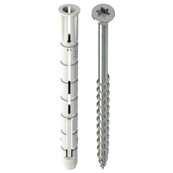 TOX Allzweck-Spreizdübel Altbaujoker mit Schraube für bröselige und poröse Baustoffe 8x90 mm - 12 Stück