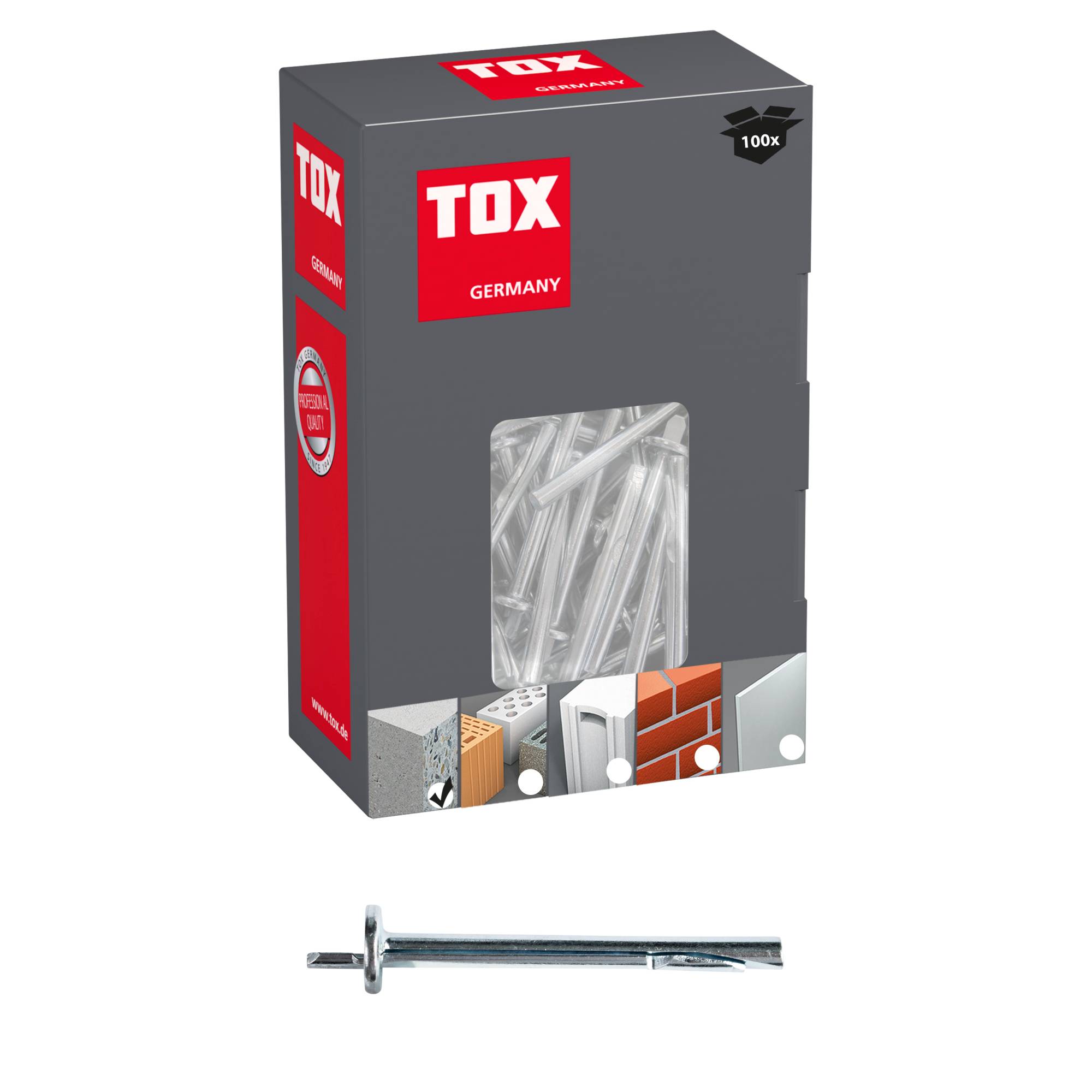 TOX Deckennagel Top Schlagdübel mit ETA-Zulassung Stahl verzinkt 6x35 mm - 100 Stück-1