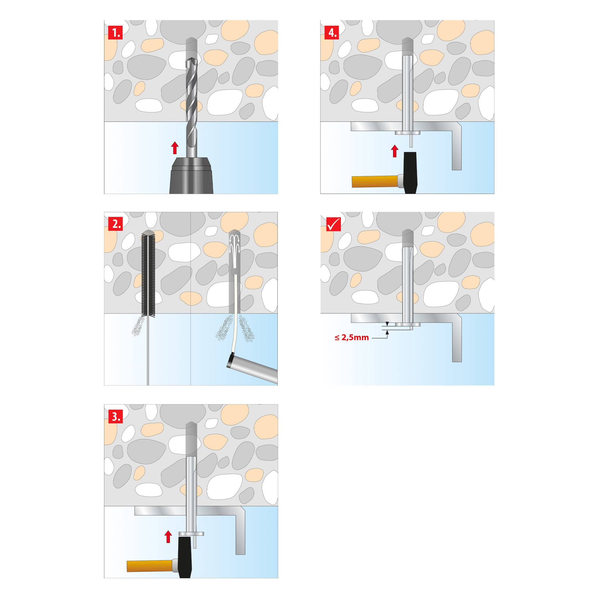 TOX Deckennagel Top Schlagdübel mit ETA-Zulassung Stahl verzinkt 6x35 mm - 100 Stück-3