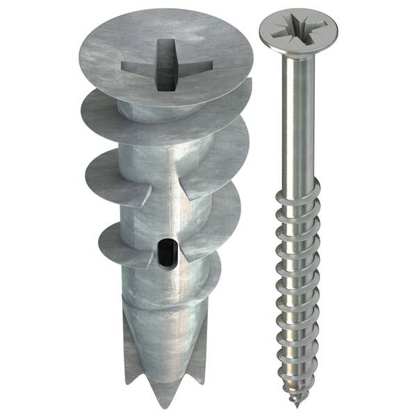 TOX Gipskartondübel Spiral Plus 37 aus Zinkdruckguss mit Schraube 4,5x50 mm - 50 Stück