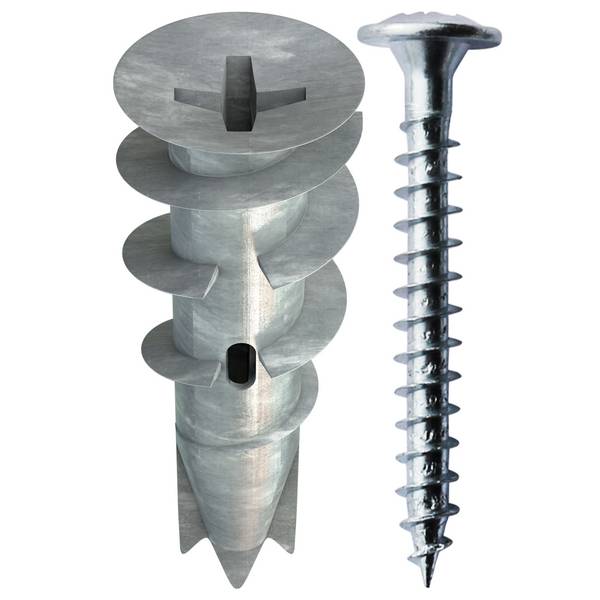 TOX Gipskartondübel Spiral Plus 37 aus Zinkdruckguss mit Schraube 4,5x35 mm - 50 Stück