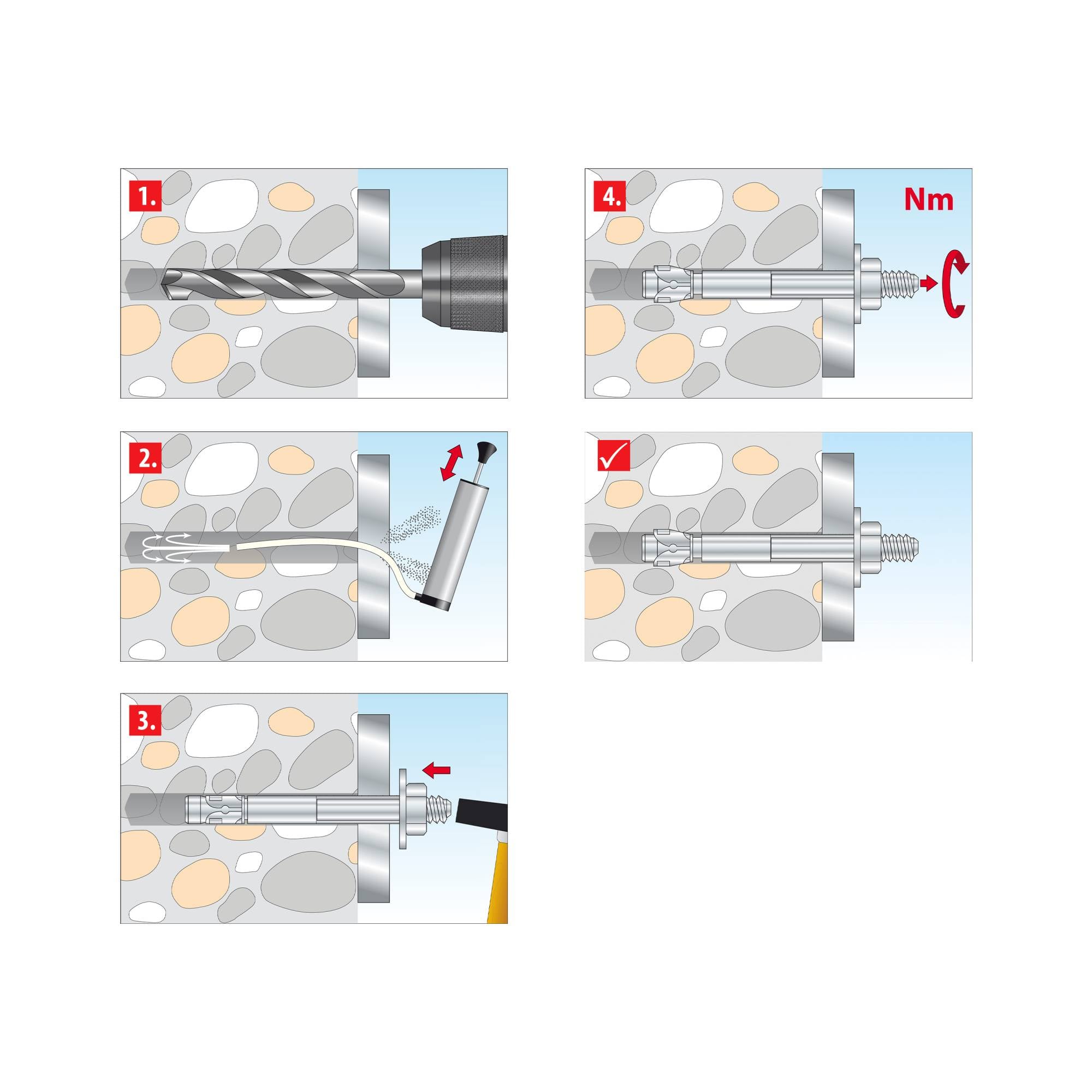 TOX Bolzenanker S-Fix Plus ETA-Zulassung Option 7 Stahl verzinkt M8x75/5+18 mm - 100 Stück-3