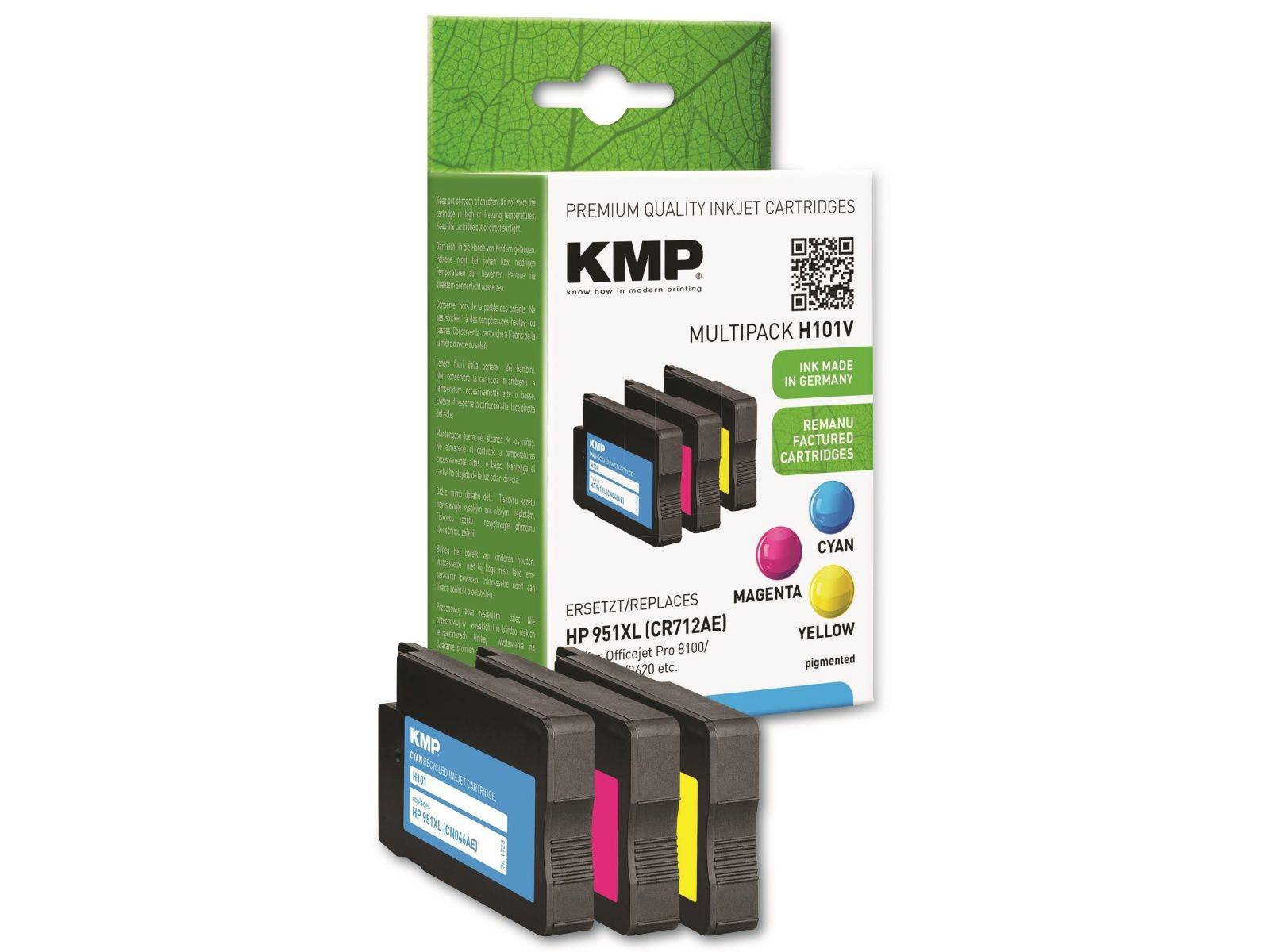 KMP MULTIPACK H101V - 3er-Pack - Gelb, Cyan, Magenta - kompatibel - Tintenpatrone-0