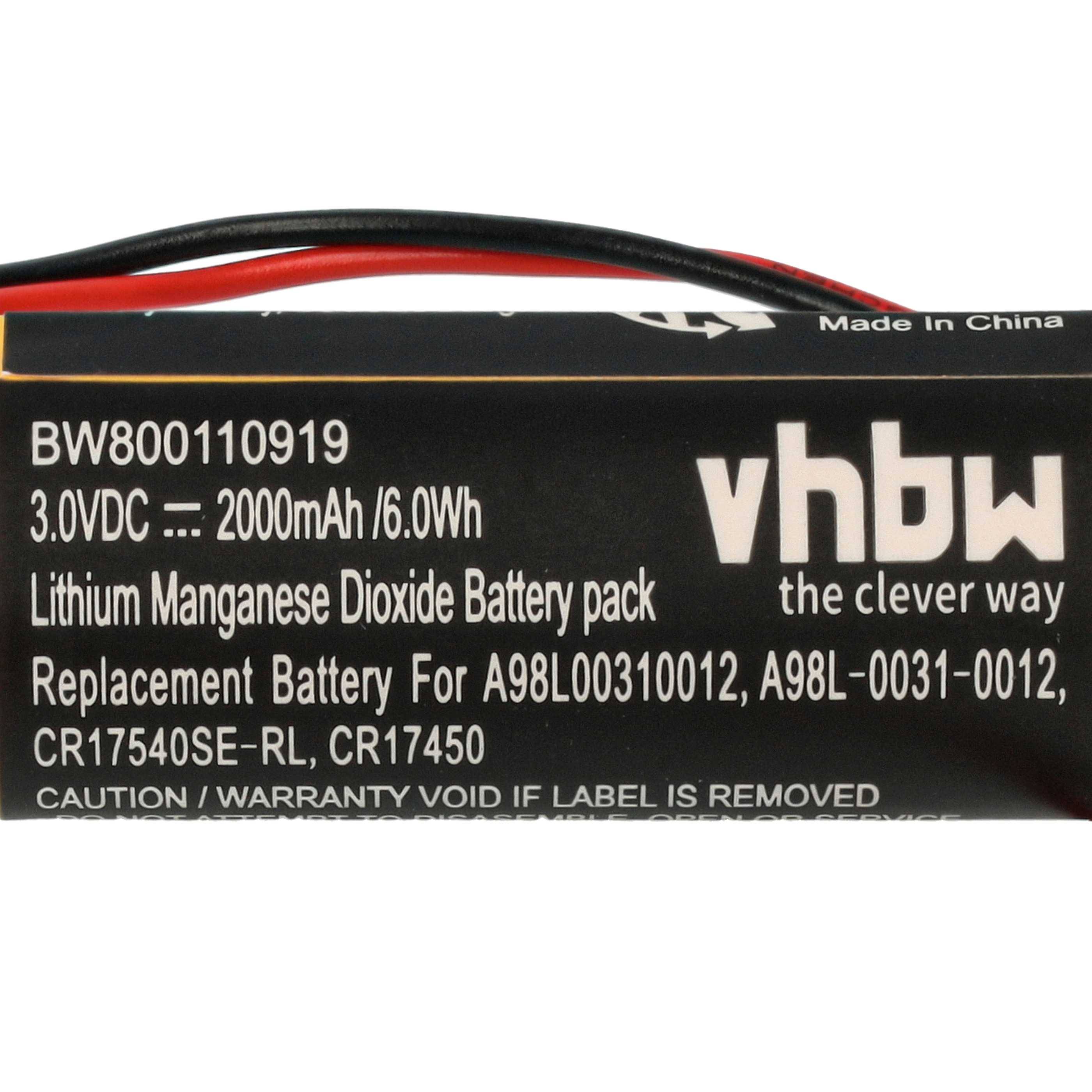 vhbw Batterie Ersatz für Ge Fanuc LX98L-0031-0012 | für Steuereinheit (2000 mAh, 3 V, Li-MnO2)-4