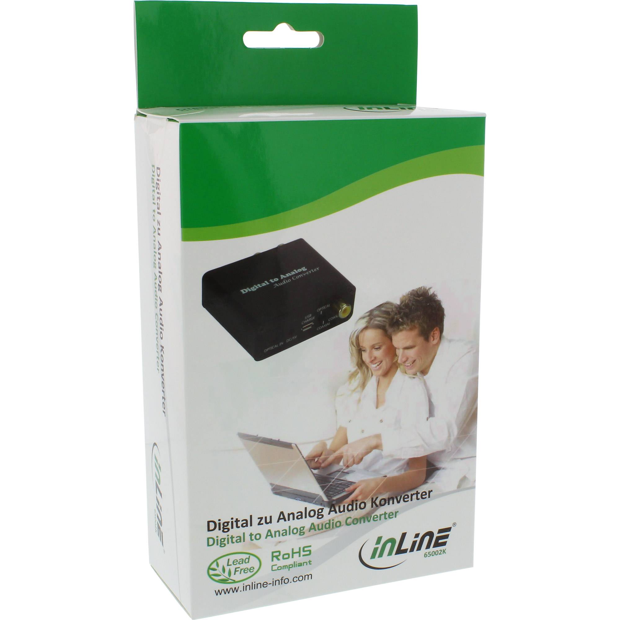 InLine® Audio DA-Wandler, Toslink & Cinch Eingang zu Cinch Stereo Ausgang, USB-2