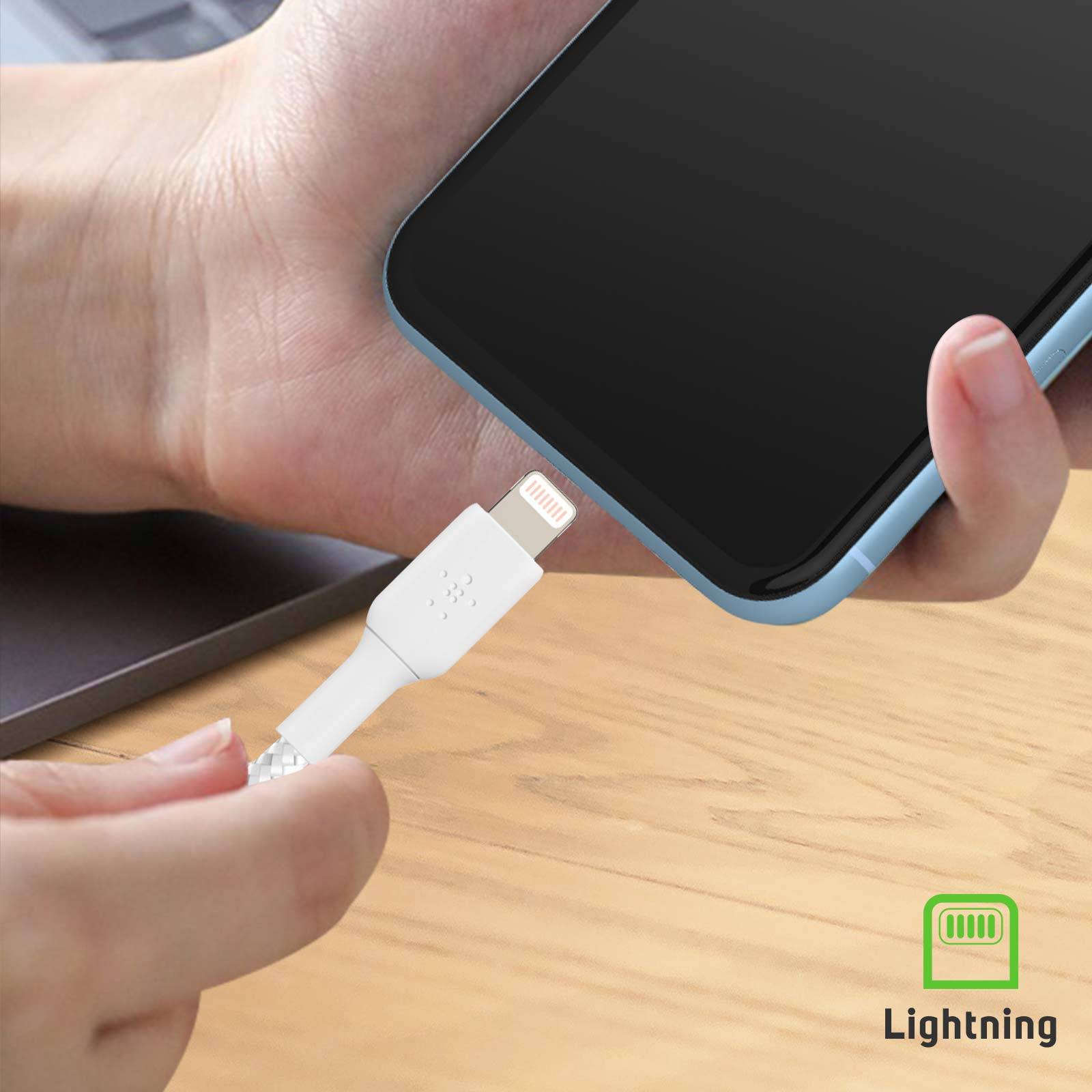 Belkin BOOST CHARGE - Lightning-Kabel - 24 pin USB-C männlich zu Lightning männlich - 1 m - weiß - USB-Stromversorgung (-2