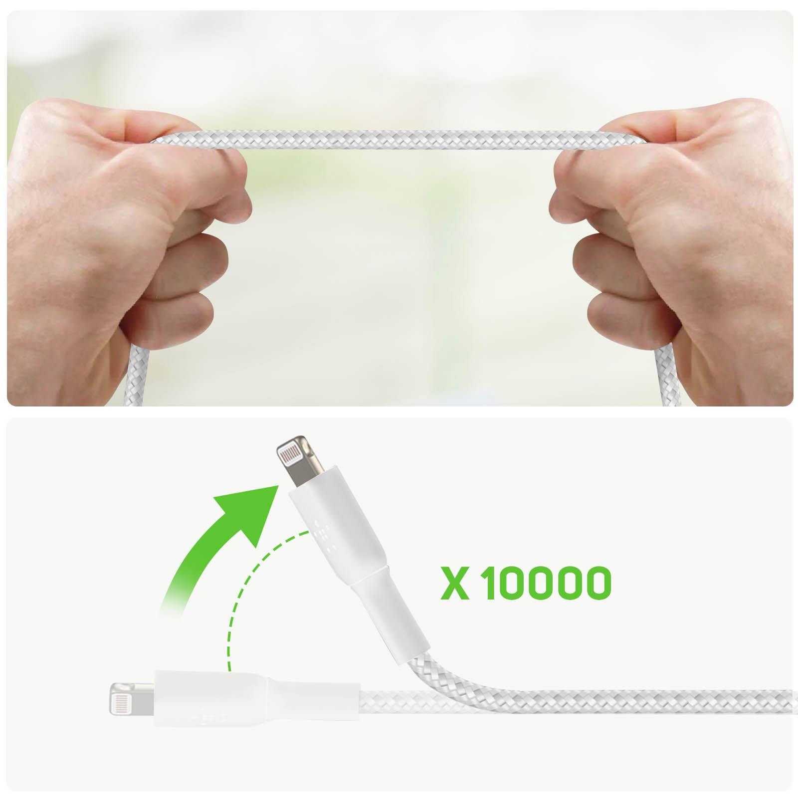 Belkin BOOST CHARGE - Lightning-Kabel - 24 pin USB-C männlich zu Lightning männlich - 1 m - weiß - USB-Stromversorgung (-4