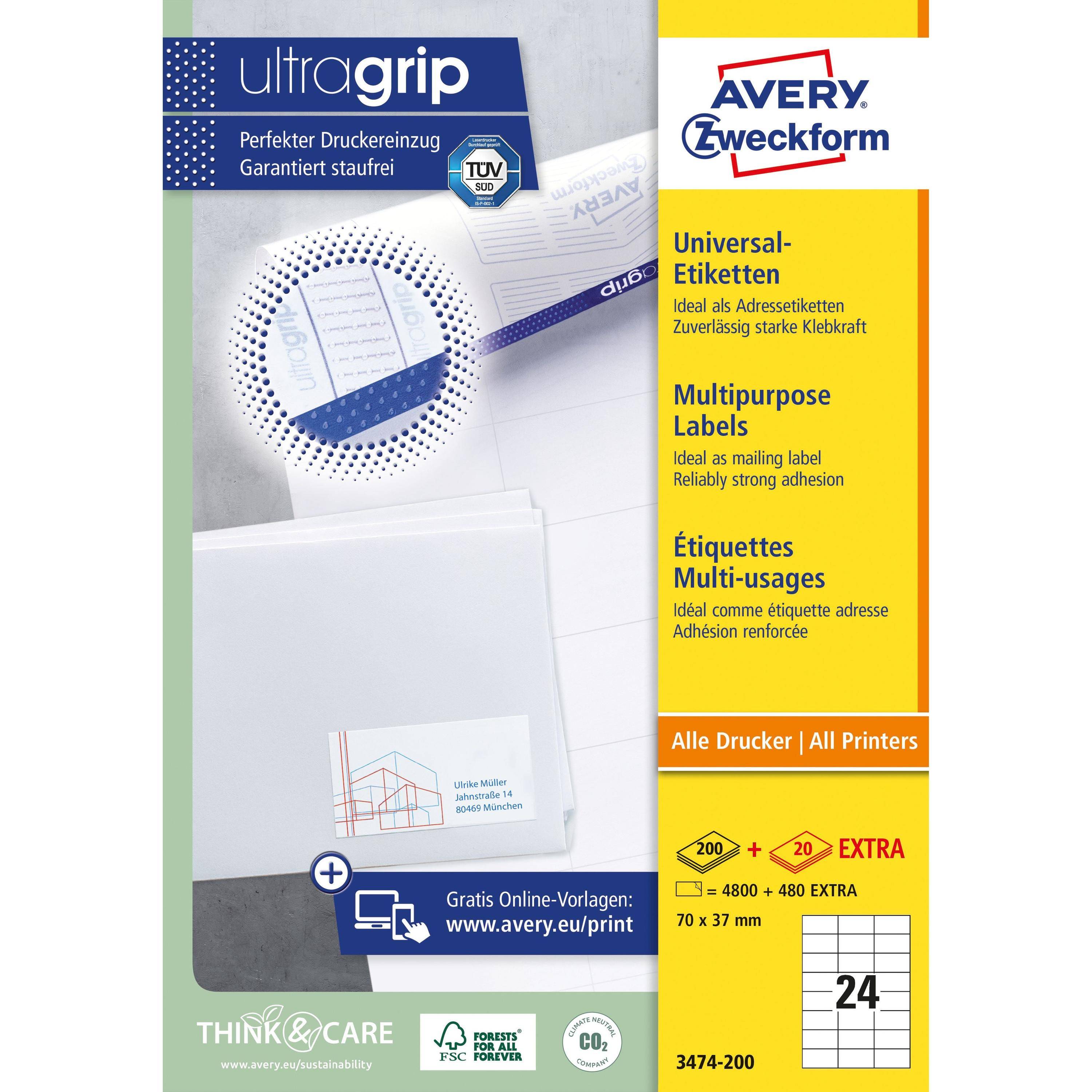 Etikett 70x37mm weiß 5.280 St./Pack. - Artikel: 129222101-2