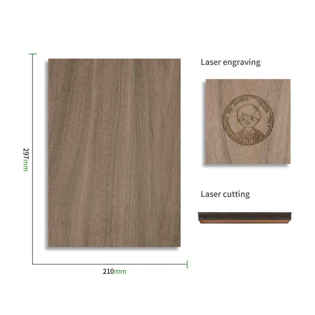 xTool 3 mm Walnut Plywood (6-Pack)-1