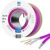 hb-digital CAT 7a Verlegekabel 50m Duplex Installationskabel max. 1200 MHz S/FTP AWG23 LSZH lila