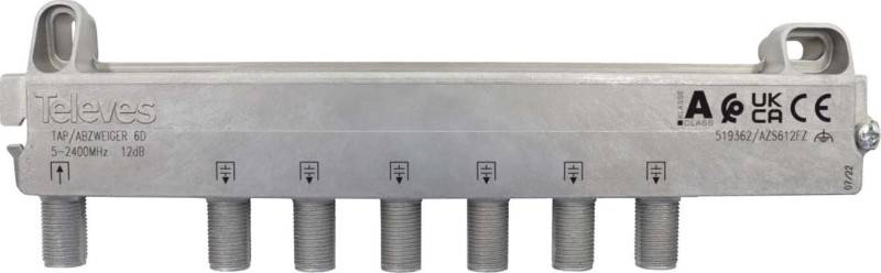 Televes Abzweiger 6f 12 dB, 5-2400 MHz AZS612FZ-0