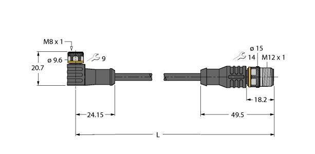 Turck Aktuator- u. Sensorleitung PKW3M-P7X #66261-1