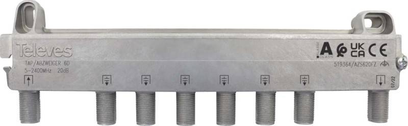 Televes Abzweiger 6f 20 dB, 5-2400 MHz AZS620FZ-0