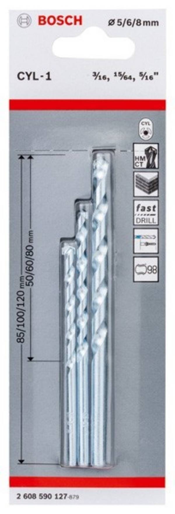 Bosch CYL-1 Steinbohrer-Set 3tlg. 5/6/8 mm - 2608590127