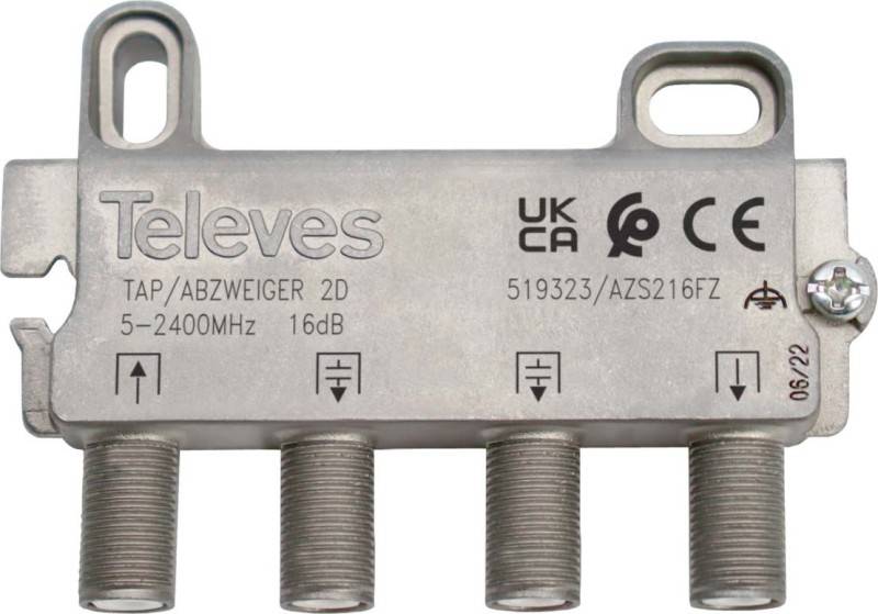 Televes Abzweiger 2f 16dB, 5-2400 MHz AZS216FZ-0