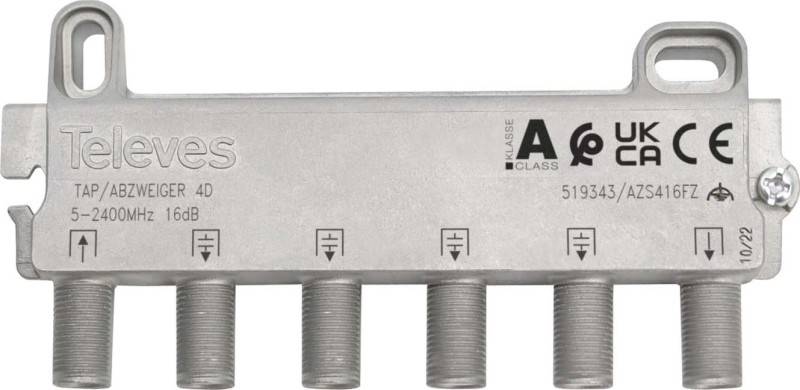Televes Abzweiger 4f 16 dB, 5-2400 MHz AZS416FZ-0