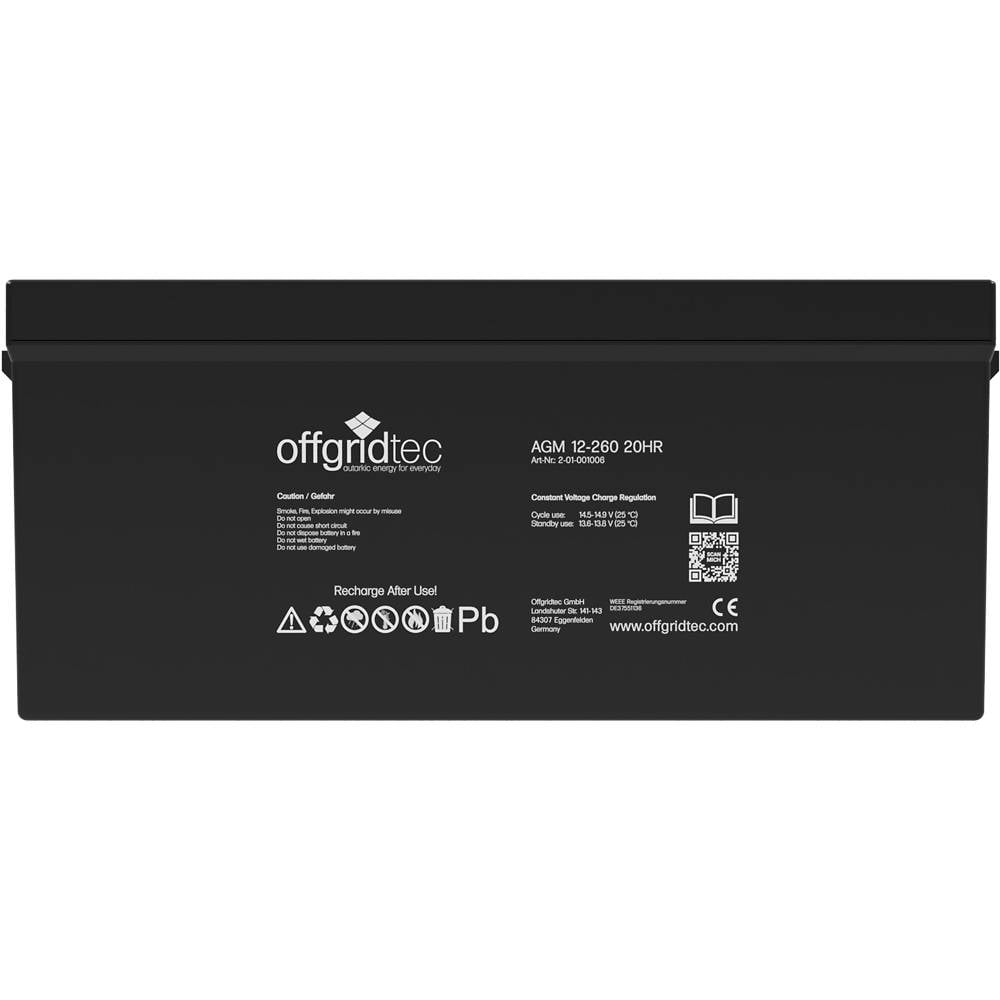 Offgridtec® AGM 260Ah 20HR 12V Solar Batterie Akku extrem zyklenfest-3