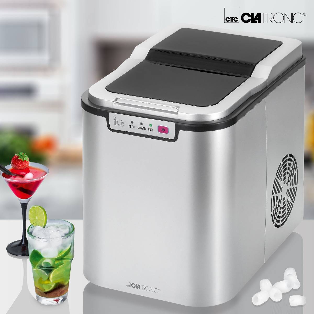 Clatronic Eiswürfelbereiter EWB 3526 silber, keine Wasserzuleitung notwendig-4