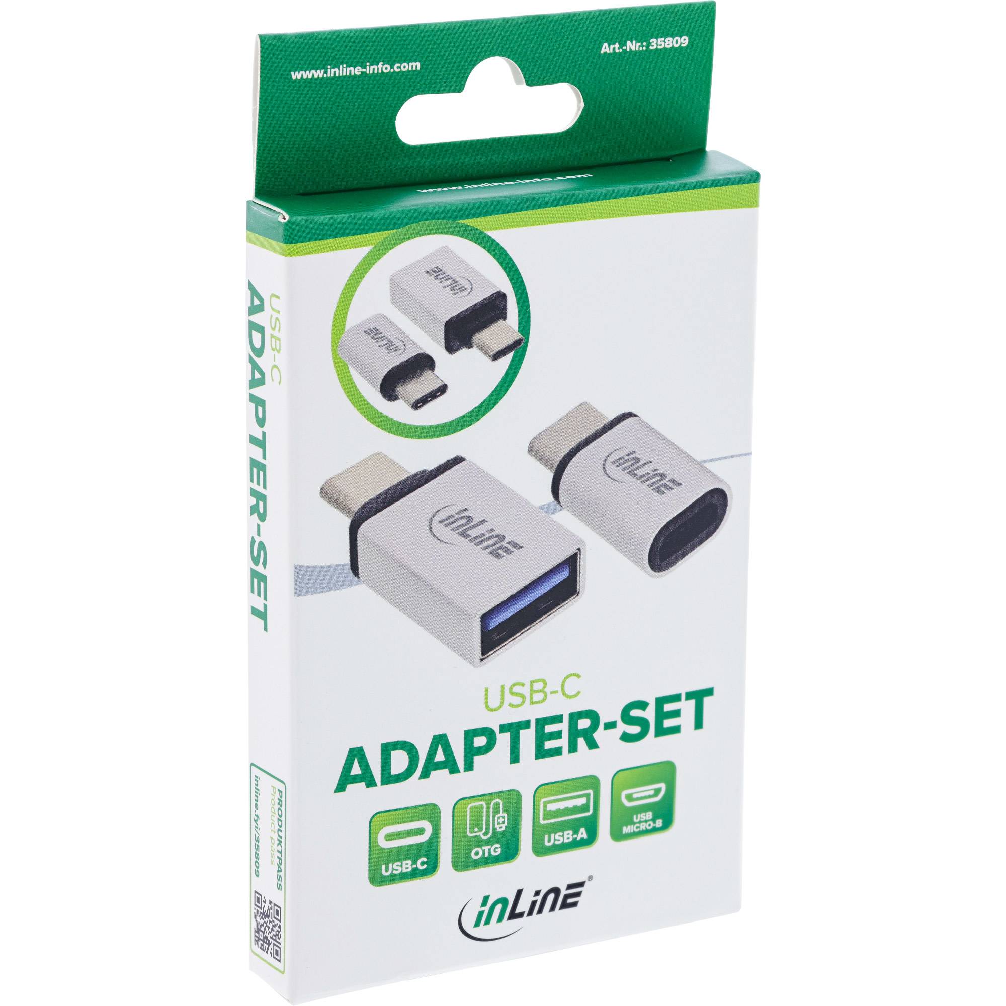 InLine® USB Adapter-Set USB-C an USB 2.0 Micro-B & USB 3.2 Gen.1 USB-A-2